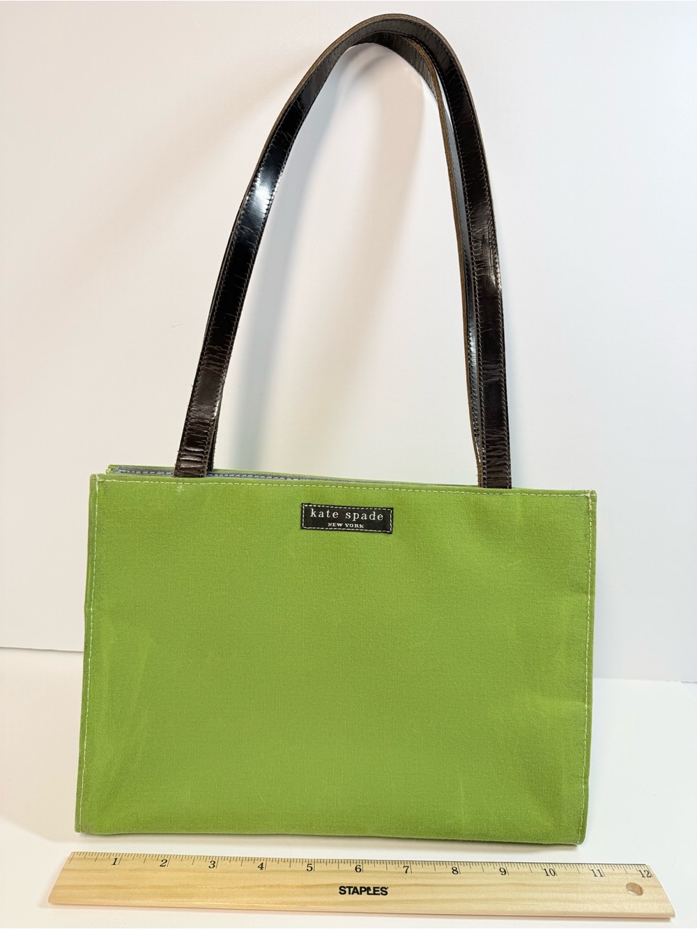 Vintage Kate Spade CANVAS Green Made in USA Shoulder Bag